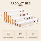 4 Tier Cupcake Stand, Wooden White Riser for Dessert, Perfume & Funko Pop in White, alternate view 2