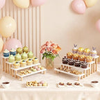 4 Tier Cupcake Stand, Wooden White Riser for Dessert, Perfume & Funko Pop in White, alternate view 4