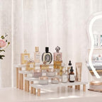 4 Tier Cupcake Stand, Wooden White Riser for Dessert, Perfume & Funko Pop in White, alternate view 7