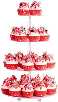 4 Tier Cupcake Stands for Dessert Table with Base, Cupcake Tower in Clear