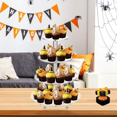 4 Tier Cupcake Stands for Dessert Table with Base, Cupcake Tower in Clear, alternate view 2