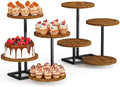 4 Tier Cupcake Tower Stand, Wood Round Dessert Table Display Set, Cup Cake Display Stands for Wedding Birthday