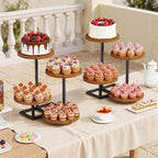 4 Tier Cupcake Tower Stand, Wood Round Dessert Table Display Set, Cup Cake Display Stands for Wedding Birthday, alternate