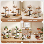 4 Tier Cupcake Tower Stand, Wood Round Dessert Table Display Set, Cup Cake Display Stands for Wedding Birthday, alternate
