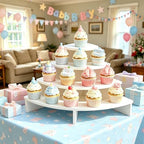 4 Tier Dessert Stands, Buffet Risers Display, White Perfume Shelf in White