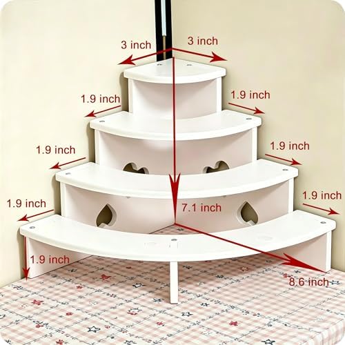 4 Tier Dessert Stands, Buffet Risers Display, White Perfume Shelf in White, alternate view 2