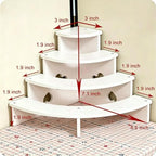 4 Tier Dessert Stands, Buffet Risers Display, White Perfume Shelf in White, alternate view 2