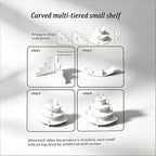 4 Tier Dessert Stands, Buffet Risers Display, White Perfume Shelf in White, alternate view 6