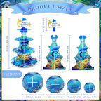 4-Tier Extra Large Happy Birthday Under The Sea Ocean Cardboard Cupcake Stand Ocean Themed Birthday Party, alternate view 3