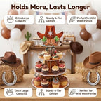 4-Tier Extra Large Western Cowboy Cupcake Stand, Wild West Theme Dessert Tower, Cowboy Cupcake Holder for, alternate view 4