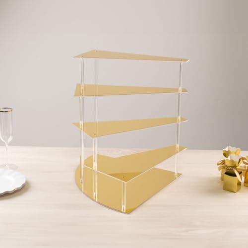 4-Tier Gold Spiral Cupcake Stand Mirror Finish Stairway Dessert Display, Elegant Vanity Storage Perfume, alternate view 3