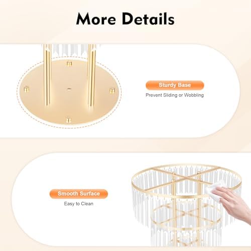 4 Tier Gold Wedding Centerpieces for Table, Crystal Flower Stand with Hanging Crystals, Metal Vases for Wedding, alternate
