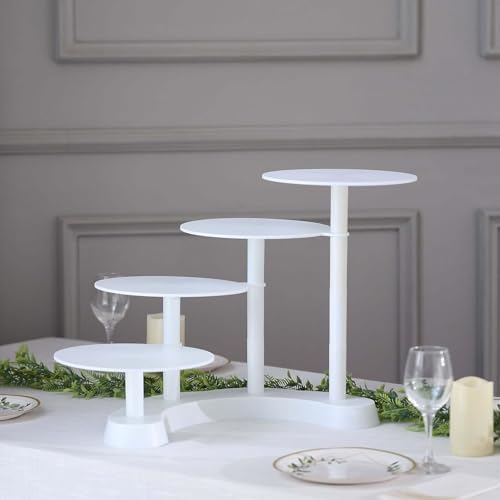 4-Tier Half Moon Cupcake Stand Unique White Tiered Dessert Display Shelf for Parties & Home Decor - 17" Tall in, alternate