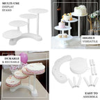 4-Tier Half Moon Cupcake Stand Unique White Tiered Dessert Display Shelf for Parties & Home Decor - 17" Tall in, alternate