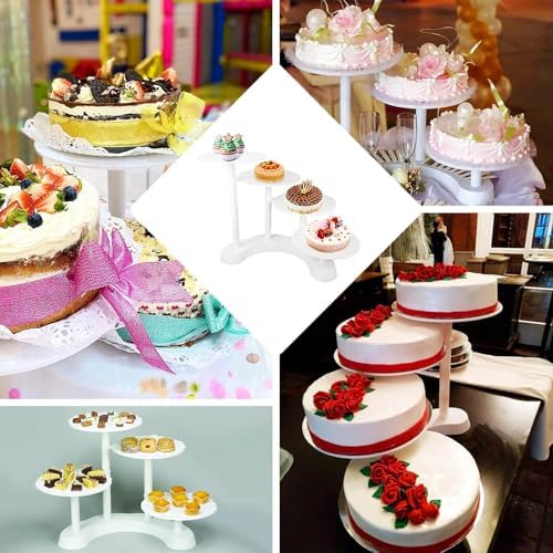 4-Tier Half Moon Cupcake Stand Unique White Tiered Dessert Display Shelf for Parties & Home Decor - 17" Tall in, alternate