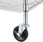 4 Tier Heavy Duty Commercial Grade Rolling Cart with Handle Bar, Metal Wire Utility Cart with Wheels, Kitchen, alternate view