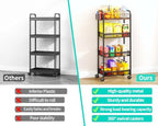 4 Tier Metal Rolling Cart- Utility Storage Cart with Locking Wheels, alternate view 4