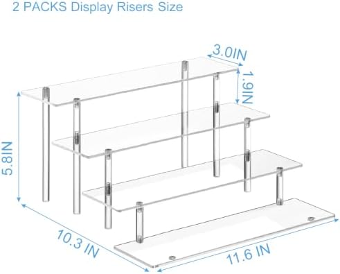 4 Tier Perfume Organizer Stand, Acrylic Risers Display Stands in 11.6 X 10.3 X 5.8 IN in transparency, alternate view 2