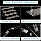 4 Tier Perfume Organizer Stand, Acrylic Risers Display Stands in 11.6 X 10.3 X 5.8 IN in transparency, alternate view 5