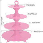 4-Tier Pink Cupcake Stand 2-Pack, Round Cardboard Dessert Display Tower, Quick Easy Assembly for Bridal Baby, alternate view