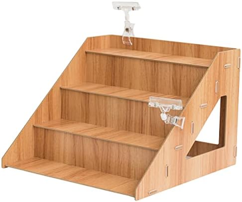 4-Tier Retail Wooden Display Riser - Farmers Market Craft Fair Display Rack - Candle Soap Display Stand for