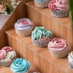 4-Tier Retail Wooden Display Riser - Farmers Market Craft Fair Display Rack - Candle Soap Display Stand for, alternate view 2