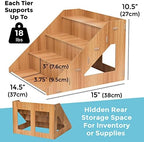 4-Tier Retail Wooden Display Riser - Farmers Market Craft Fair Display Rack - Candle Soap Display Stand for, alternate view 3