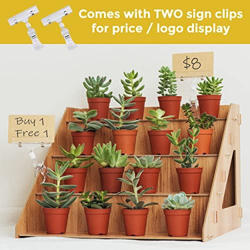 4-Tier Retail Wooden Display Riser - Farmers Market Craft Fair Display Rack - Candle Soap Display Stand for, alternate view 6