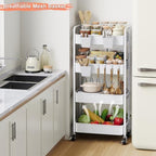 4 Tier Rolling Storage Cart Metal with Wheels, 37in Heavy Duty Roller Carts, alternate view 5