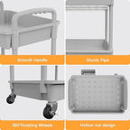 4 Tier Rolling Utility Cart with Handle, Utility Cart Made of Multifunctional Storage Organizer Tool for, alternate view 4