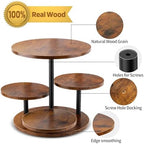 4-Tier Rotating Wood, 360° Rustic Farmhouse Cake Tower with Tiered Trays, Elegant Dessert Display for Weddings, alternate
