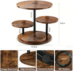 4 Tier Rotating Wooden Cupcake Tower Stand, Round 360° Rotatable Dessert Tiered Tray Display Holds 50 Cupcakes, alternate