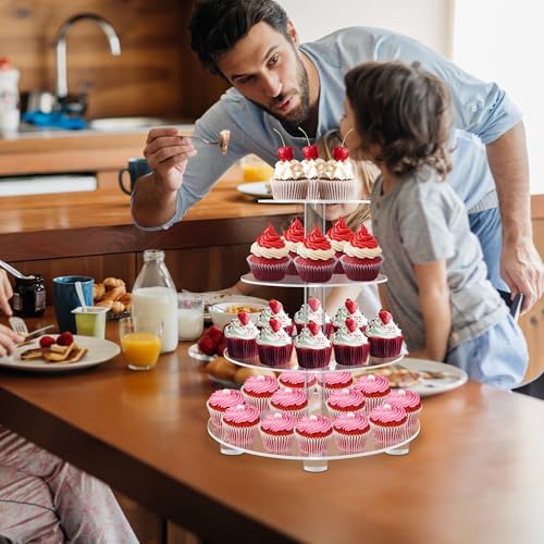 4 Tier Round Acrylic Cupcake Stand with Base, Premium Cupcake Holder, Acrylic Cupcake Tower Display Cady Bar, alternate view