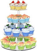 4 Tier Round Cupcake Stand Acrylic Cupcake Display Tower for 38 Cupcakes in clear