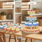 4 Tier Round Cupcake Stand Acrylic Cupcake Display Tower for 38 Cupcakes in clear, alternate view 5