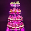 4 Tier Round Cupcake Stand - Premium Cupcake Holder - Acrylic Cupcake Tower Display - Acrylic Display for Pastry