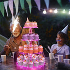 4 Tier Round Cupcake Stand - Premium Cupcake Holder - Acrylic Cupcake Tower Display - Acrylic Display for Pastry, alternate