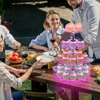 4 Tier Round Cupcake Stand - Premium Cupcake Holder - Acrylic Cupcake Tower Display - Acrylic Display for Pastry, alternate