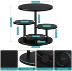4 Tier Round Cupcake Stand, Wooden Cup Cake Tower with Tiered Cookie Serving Tray, 360°Rotatable Cake Stand for, alternate