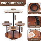 4 Tier Round Cupcake Tower Stand for 50 Cupcakes, 360° Rotating Wood Cake Stand with Tiered Trays, Farmhouse, alternate view