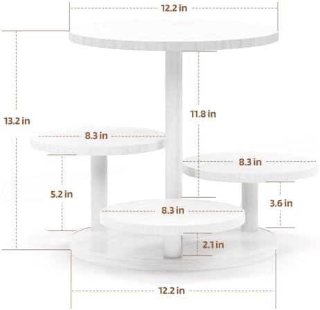 4 Tier Round Cupcake Tower Stand for 50 Cupcakes, Wood Cake Stand with Tiered Tray Decor, Farmhouse Tiered Tray, alternate