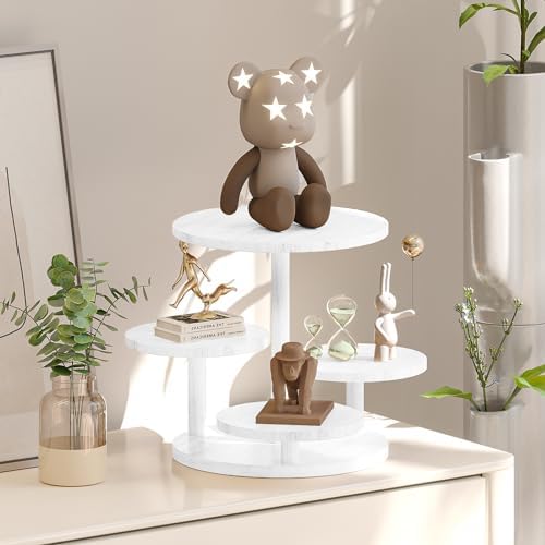 4 Tier Round Cupcake Tower Stand for 50 Cupcakes, Wood Cake Stand with Tiered Tray Decor, Farmhouse Tiered Tray, alternate