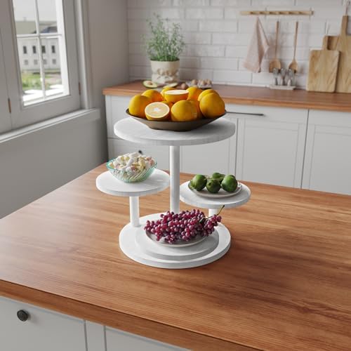 4 Tier Round Cupcake Tower Stand for 50 Cupcakes, Wood Cake Stand with Tiered Tray Decor, Farmhouse Tiered Tray, alternate