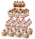 4 Tier Square Cupcake Stand for 50 Cupcakes Acrylic Cupcake Tower in Square