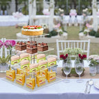 4 Tier Square Cupcake Stand for 50 Cupcakes Acrylic Cupcake Tower in Square, alternate view 5