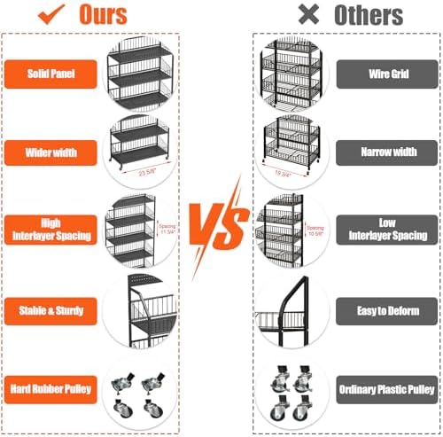 4 Tier Supermaket Snack Rack Heavy Duty, Rolling Retail Display Stand with 15 Hooks & Soild Panel Shelves, alternate view 4
