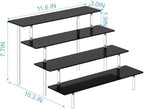 4 Tier Tall Black Acrylic Display Risers, Large Perfume Organizer Stand for Perfume, Cologne, Skincare, alternate view 2