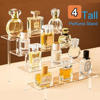 4 Tier Tall Black Acrylic Display Risers, Large Perfume Organizer Stand for Perfume, Cologne, Skincare, alternate view 3