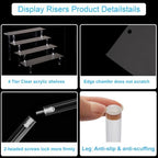 4 Tier Tall Black Acrylic Display Risers, Large Perfume Organizer Stand for Perfume, Cologne, Skincare, alternate view 5