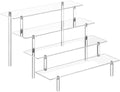 4 Tier Tall Clear Acrylic Display Risers, Large Perfume Organizer Stand for Perfume, Cologne, Skincare